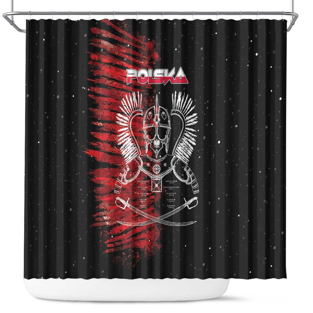 Polish Hussars Polska Shower Curtain Poland Coat of Arms