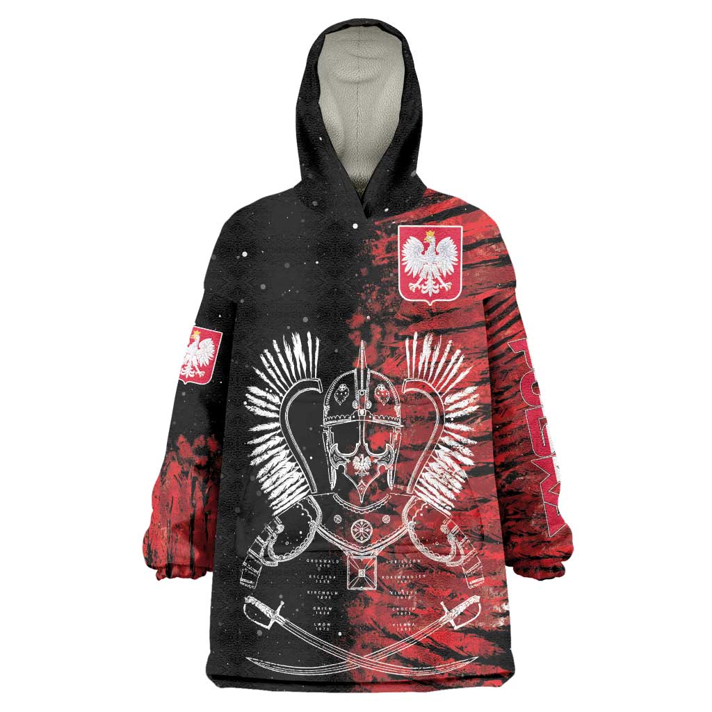 Polish Hussars Polska Wearable Blanket Hoodie Poland Coat of Arms