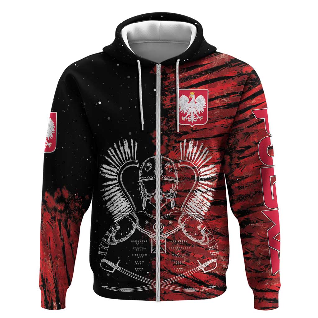 Polish Hussars Polska Zip Hoodie Poland Coat of Arms