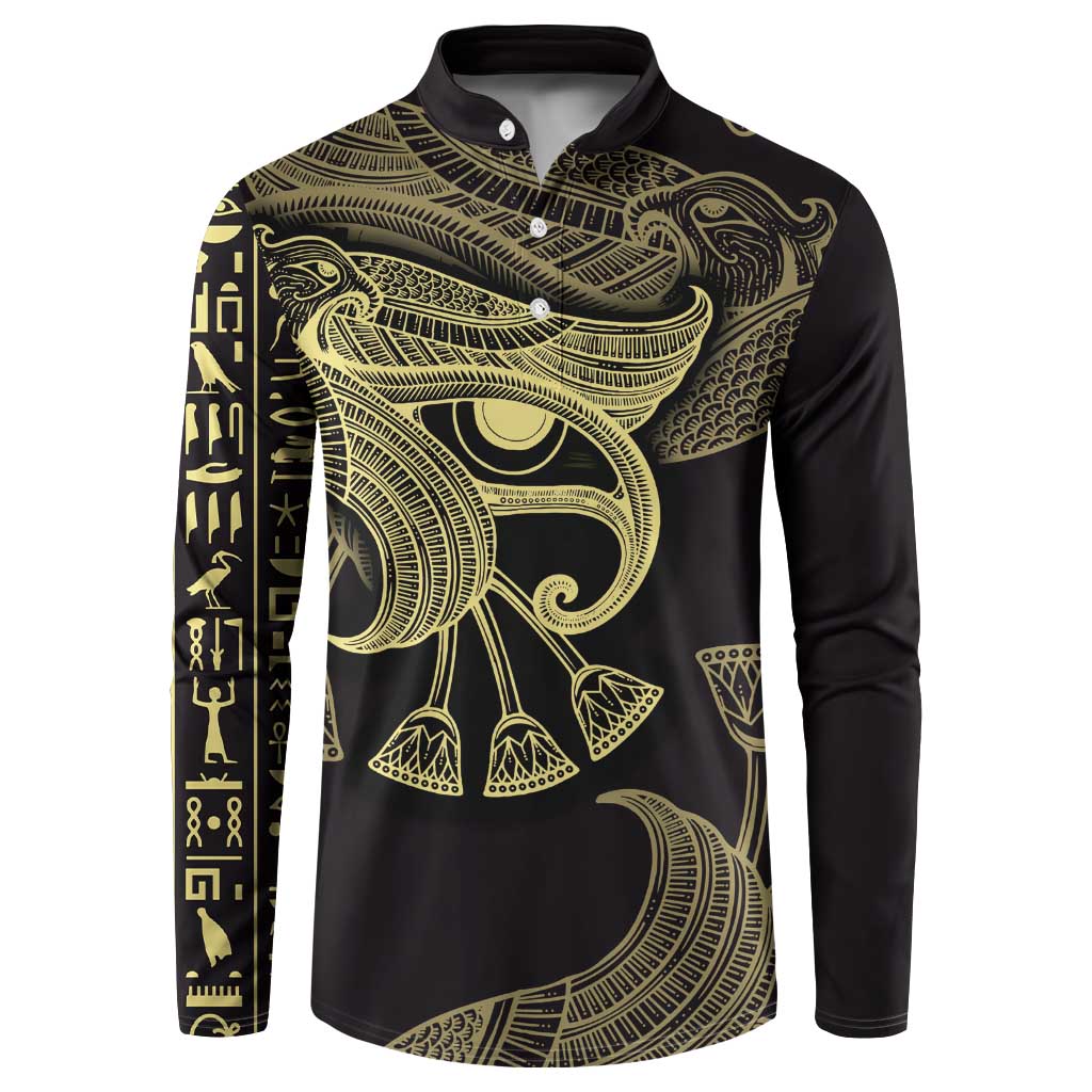 African Button Sweatshirt Horus Eyes Egyptian God