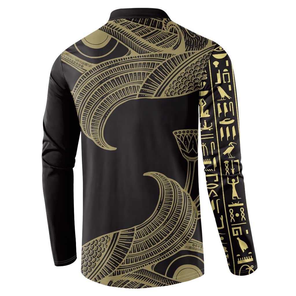 African Button Sweatshirt Horus Eyes Egyptian God