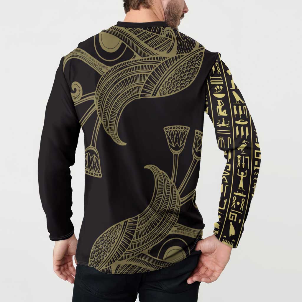 African Button Sweatshirt Horus Eyes Egyptian God