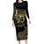 African Family Matching Long Sleeve Bodycon Dress and Hawaiian Shirt Horus Eyes Egyptian God