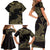 African Family Matching Short Sleeve Bodycon Dress and Hawaiian Shirt Horus Eyes Egyptian God