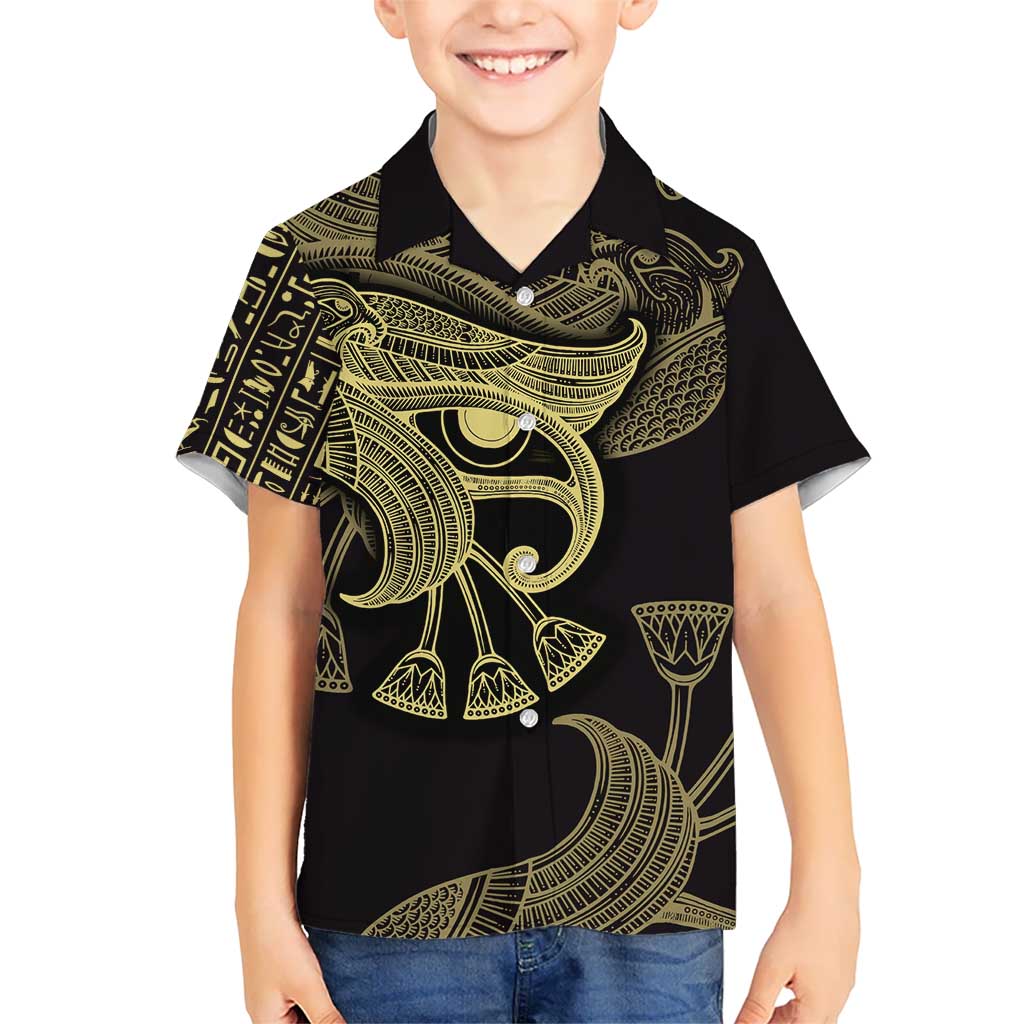 African Kid Hawaiian Shirt Horus Eyes Egyptian God