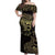 African Off Shoulder Maxi Dress Horus Eyes Egyptian God