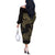 African Off The Shoulder Long Sleeve Dress Horus Eyes Egyptian God