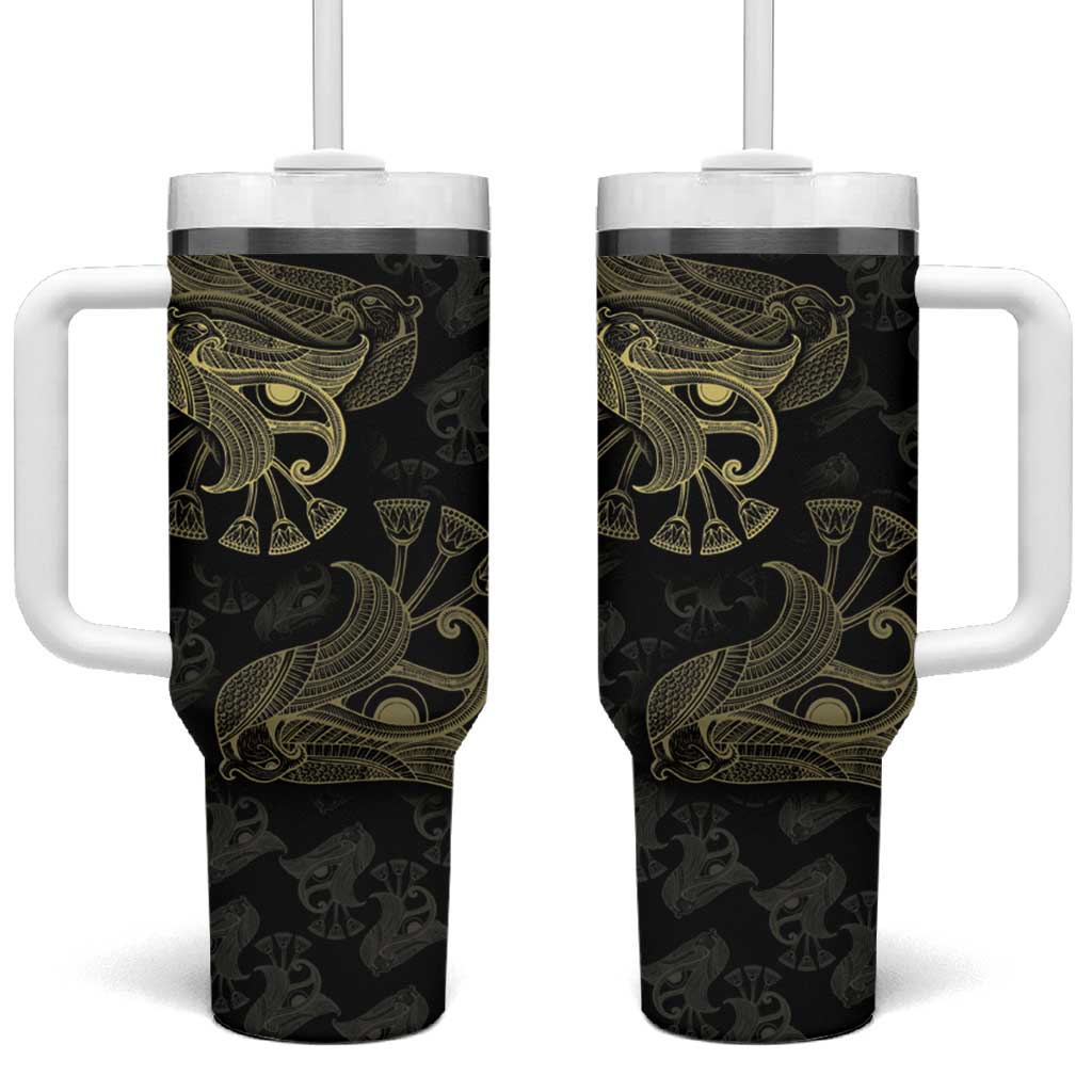 African Tumbler With Handle Horus Eyes Egyptian God