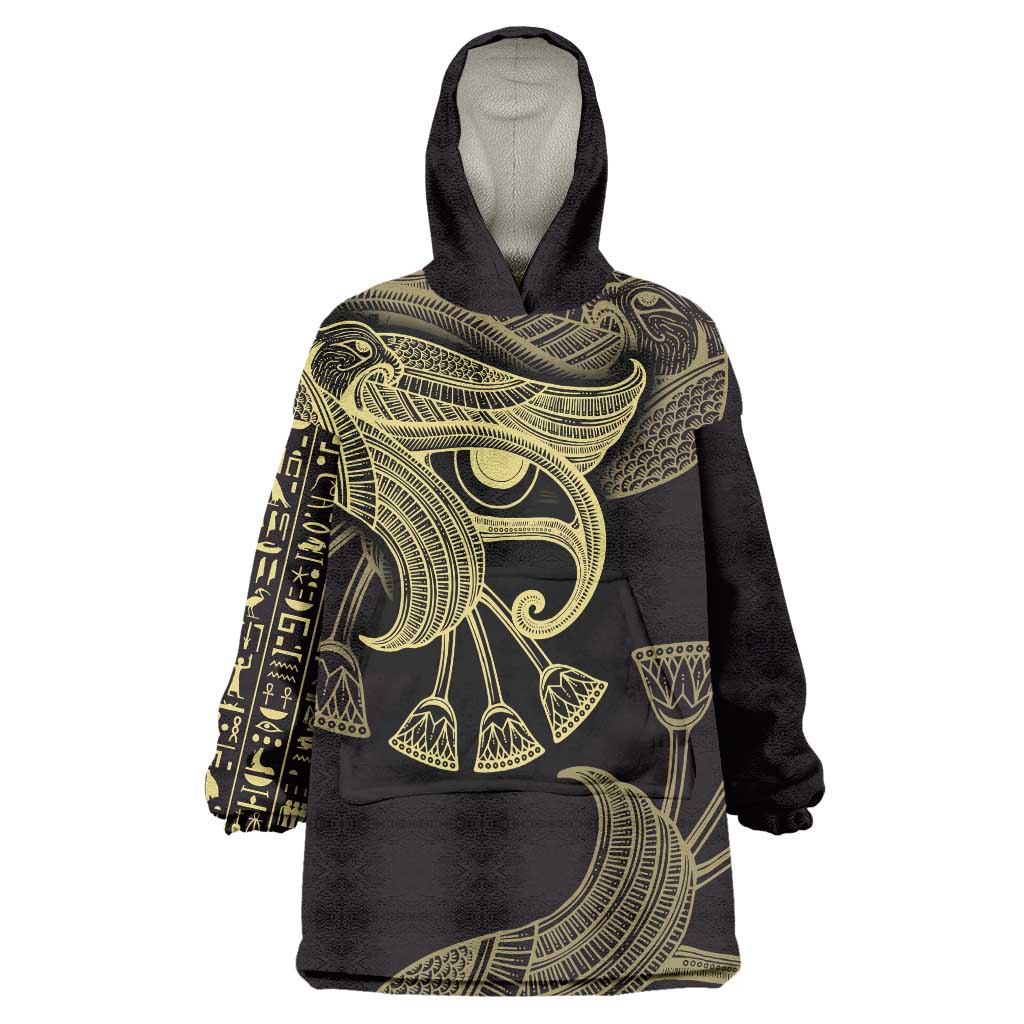 African Wearable Blanket Hoodie Horus Eyes Egyptian God