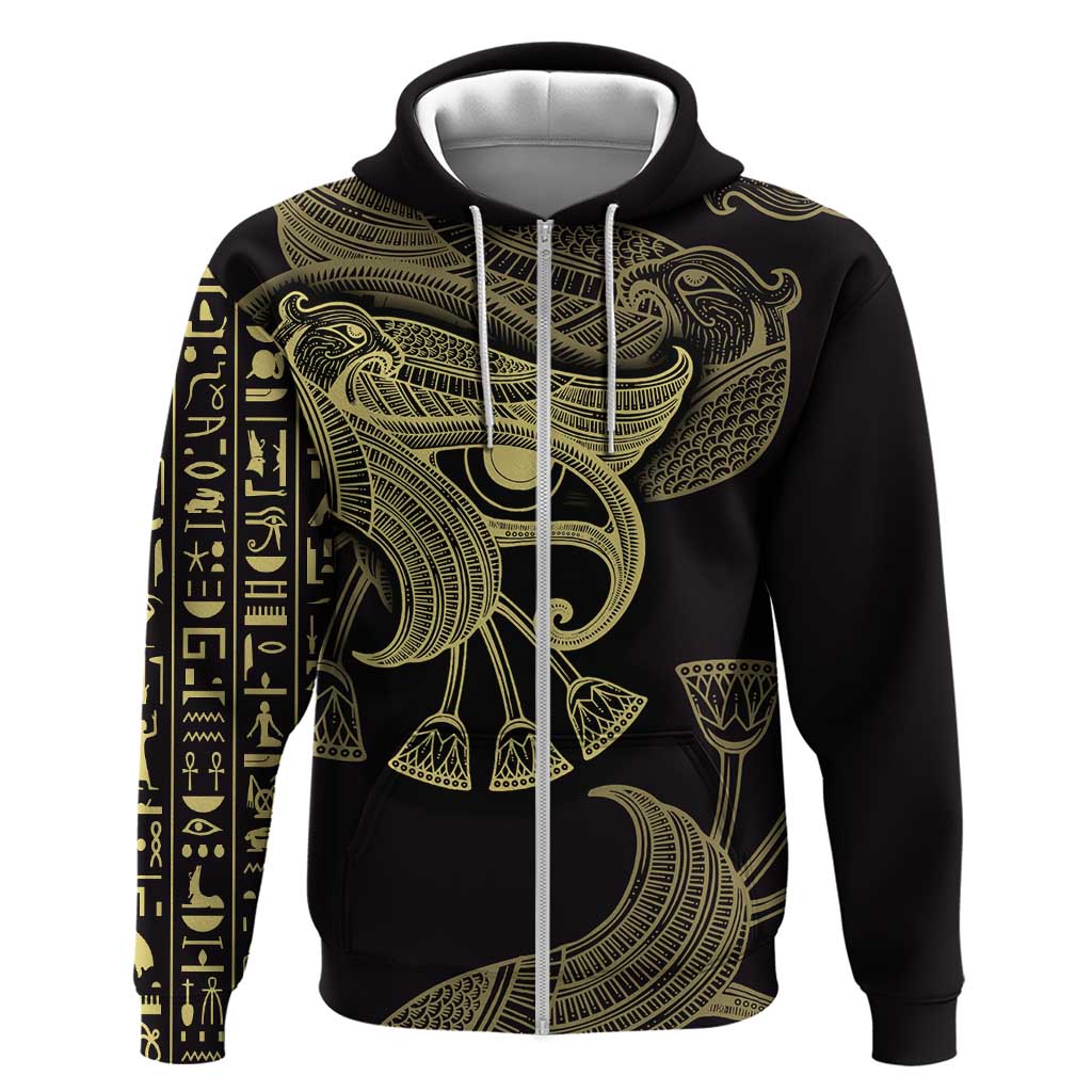 African Zip Hoodie Horus Eyes Egyptian God