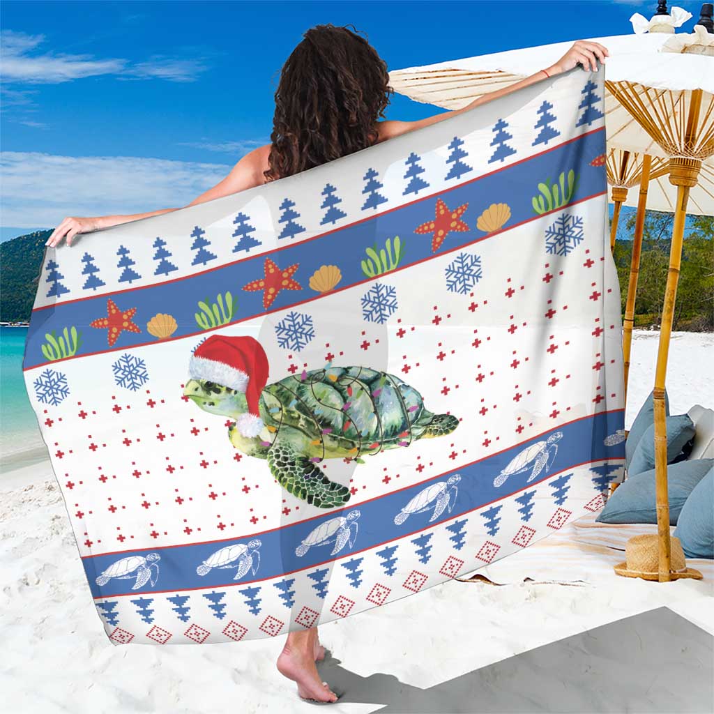 Turtle Xmas Sarong Green Sea Turtle Merry Christmas