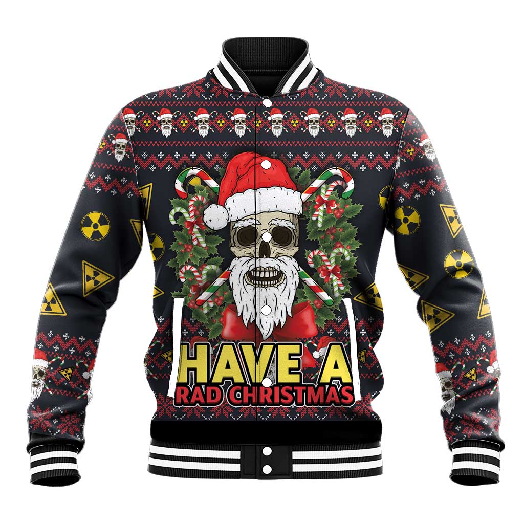 Skull Have A Rad Christmas Baseball Jacket Santa Skull - Wonder Print Shop