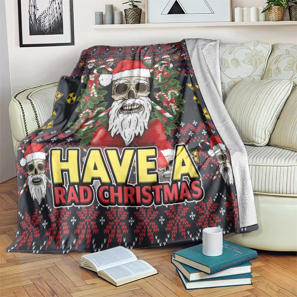 Skull Have A Rad Christmas Blanket Santa Skull