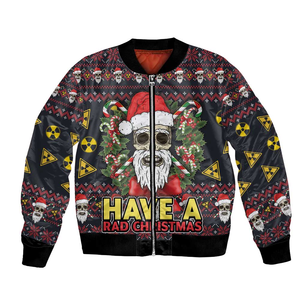 Skull Have A Rad Christmas Bomber Jacket Santa Skull - Wonder Print Shop