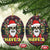 Skull Have A Rad Christmas Ceramic Ornament Santa Skull - Wonder Print Shop