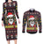 Skull Have A Rad Christmas Couples Matching Long Sleeve Bodycon Dress and Long Sleeve Button Shirt Santa Skull - Wonder Print Shop