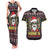 Skull Have A Rad Christmas Couples Matching Tank Maxi Dress and Hawaiian Shirt Santa Skull - Wonder Print Shop