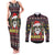 Skull Have A Rad Christmas Couples Matching Tank Maxi Dress and Long Sleeve Button Shirt Santa Skull - Wonder Print Shop