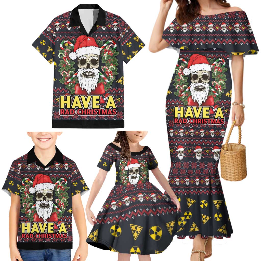 Skull Have A Rad Christmas Family Matching Mermaid Dress and Hawaiian Shirt Santa Skull - Wonder Print Shop