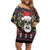 Skull Have A Rad Christmas Family Matching Off Shoulder Short Dress and Hawaiian Shirt Santa Skull - Wonder Print Shop