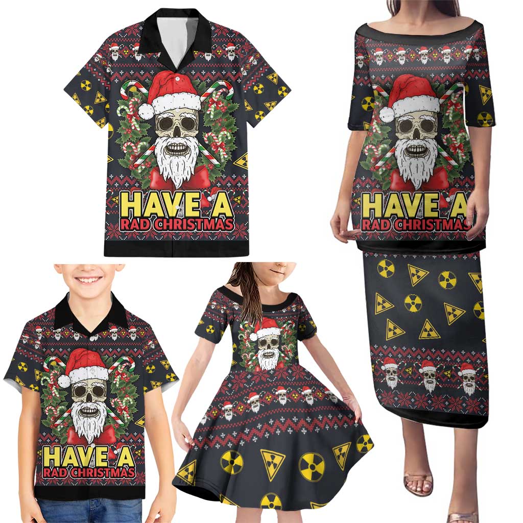 Skull Have A Rad Christmas Family Matching Puletasi and Hawaiian Shirt Santa Skull - Wonder Print Shop