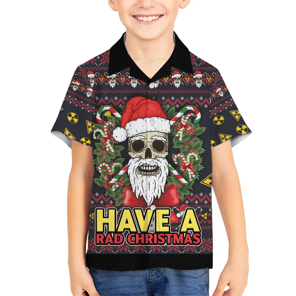 Skull Have A Rad Christmas Kid Hawaiian Shirt Santa Skull - Wonder Print Shop