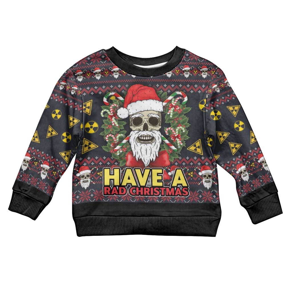 Skull Have A Rad Christmas Kid Ugly Christmas Sweater Santa Skull - Wonder Print Shop