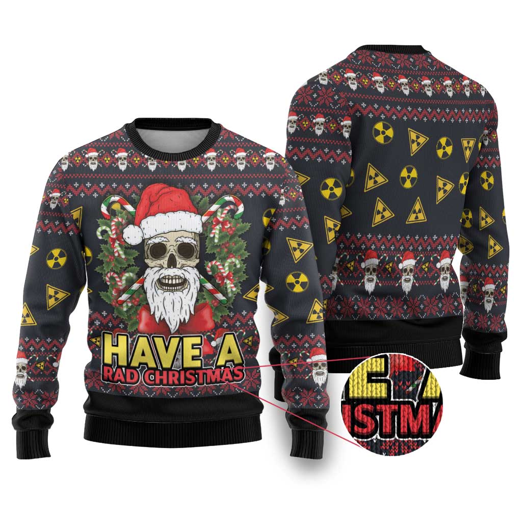 Skull Have A Rad Christmas Ugly Christmas Sweater Santa Skull - Wonder Print Shop