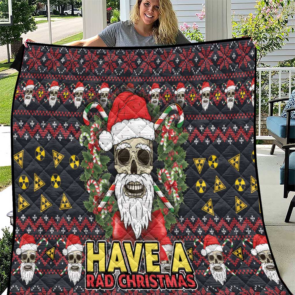 Skull Have A Rad Christmas Quilt Santa Skull - Wonder Print Shop