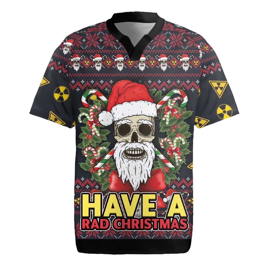 Skull Have A Rad Christmas Rugby Jersey Santa Skull - Wonder Print Shop