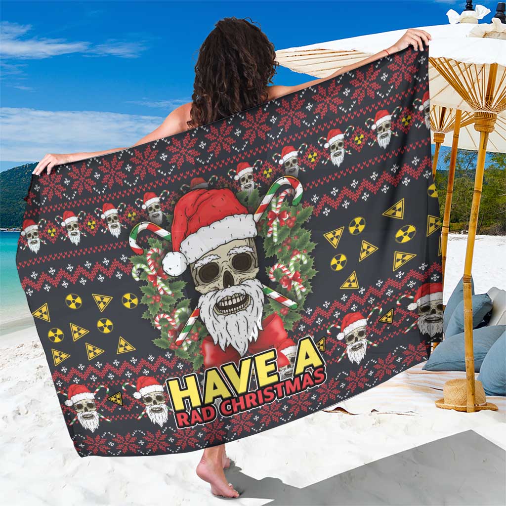 Skull Have A Rad Christmas Sarong Santa Skull