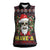 Skull Have A Rad Christmas Women Sleeveless Polo Shirt Santa Skull