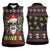 Skull Have A Rad Christmas Women Sleeveless Polo Shirt Santa Skull