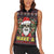 Skull Have A Rad Christmas Women Sleeveless Polo Shirt Santa Skull