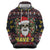 Skull Have A Rad Christmas Zip Hoodie Santa Skull