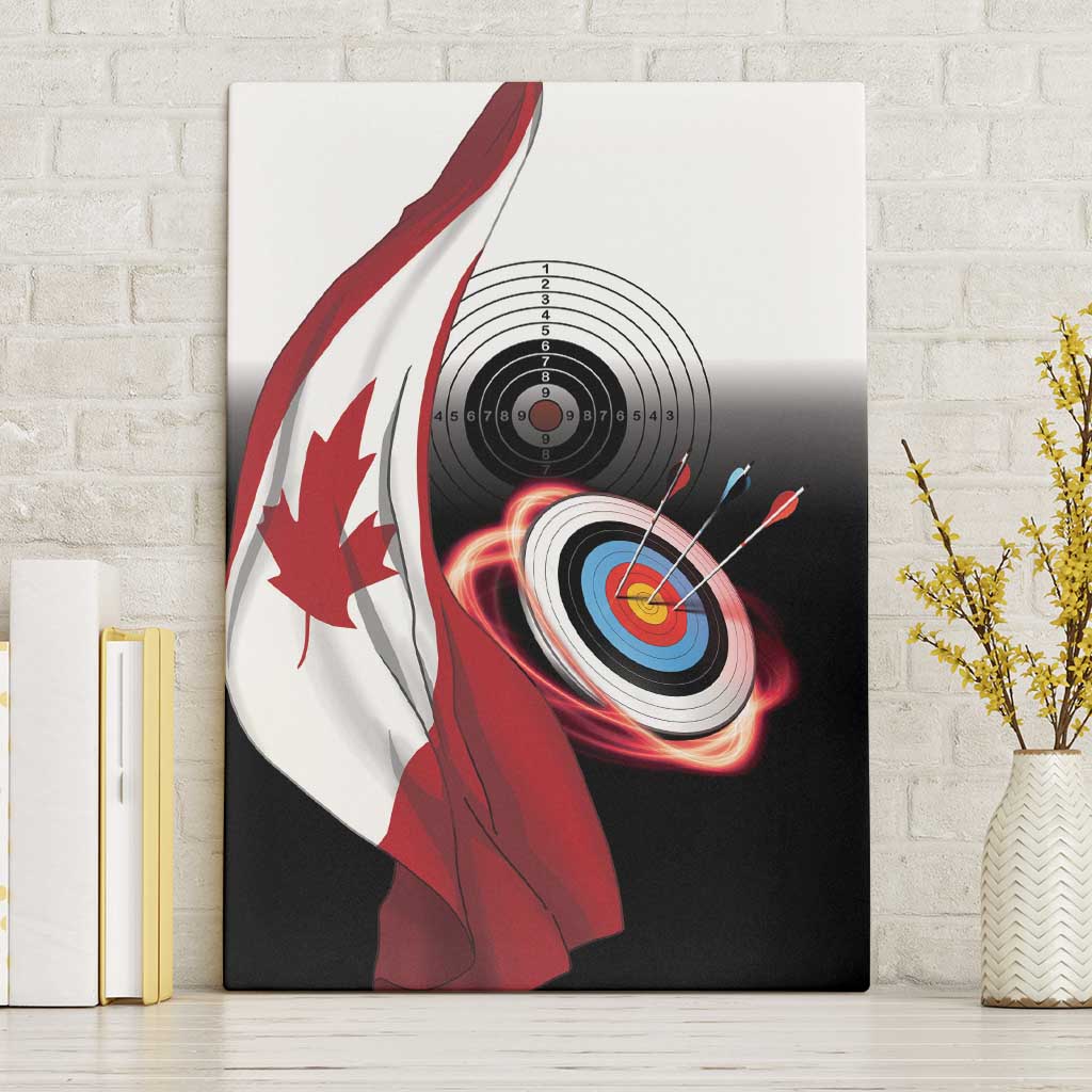 Canadian Flag Canvas Wall Art Canada Archery Target - Maple Leaf