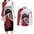 Personalized Canadian Flag Couples Matching Long Sleeve Bodycon Dress and Long Sleeve Button Shirt Canada Archery Target - Maple Leaf