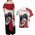 Personalized Canadian Flag Couples Matching Off Shoulder Maxi Dress and Hawaiian Shirt Canada Archery Target - Maple Leaf