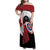 Personalized Canadian Flag Family Matching Off Shoulder Maxi Dress and Hawaiian Shirt Canada Archery Target - Maple Leaf