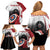 Personalized Canadian Flag Family Matching Off Shoulder Short Dress and Hawaiian Shirt Canada Archery Target - Maple Leaf