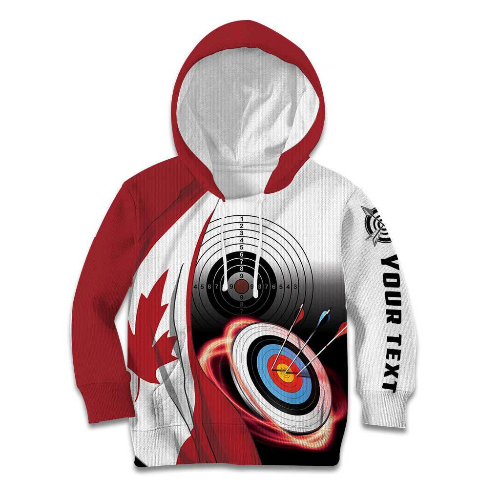 Personalized Canadian Flag Kid Hoodie Canada Archery Target - Maple Leaf