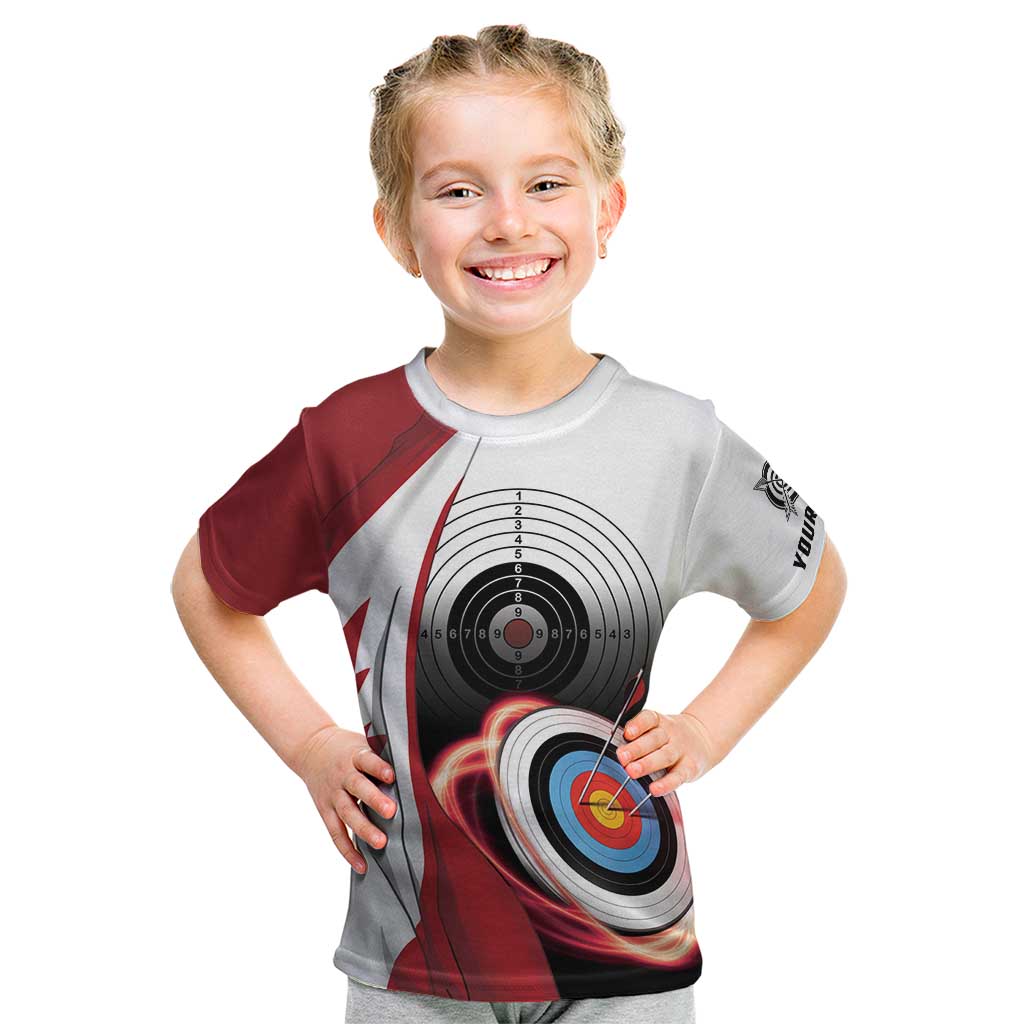 Personalized Canadian Flag Kid T Shirt Canada Archery Target - Maple Leaf