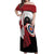 Personalized Canadian Flag Off Shoulder Maxi Dress Canada Archery Target - Maple Leaf