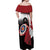 Personalized Canadian Flag Off Shoulder Maxi Dress Canada Archery Target - Maple Leaf