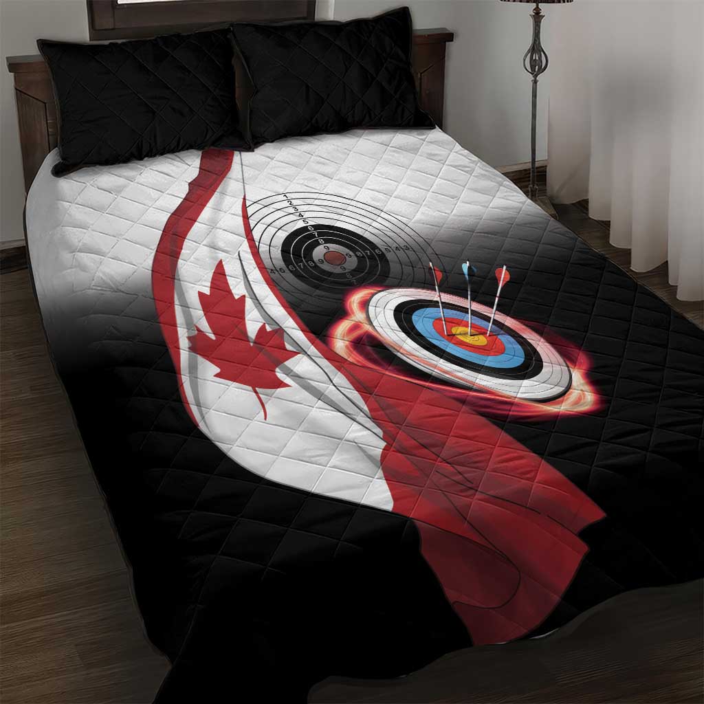 Canadian Flag Quilt Bed Set Canada Archery Target - Maple Leaf