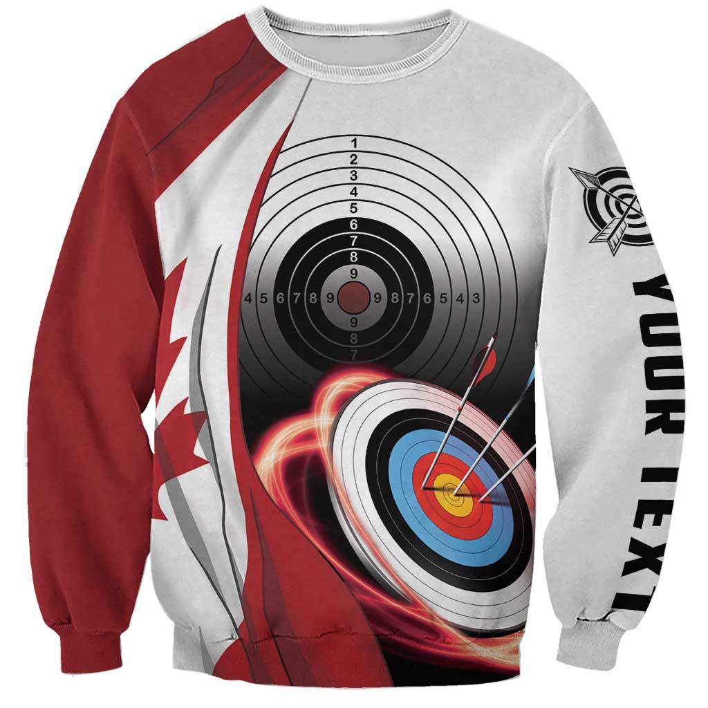 Personalized Canadian Flag Sweatshirt Canada Archery Target - Maple Leaf