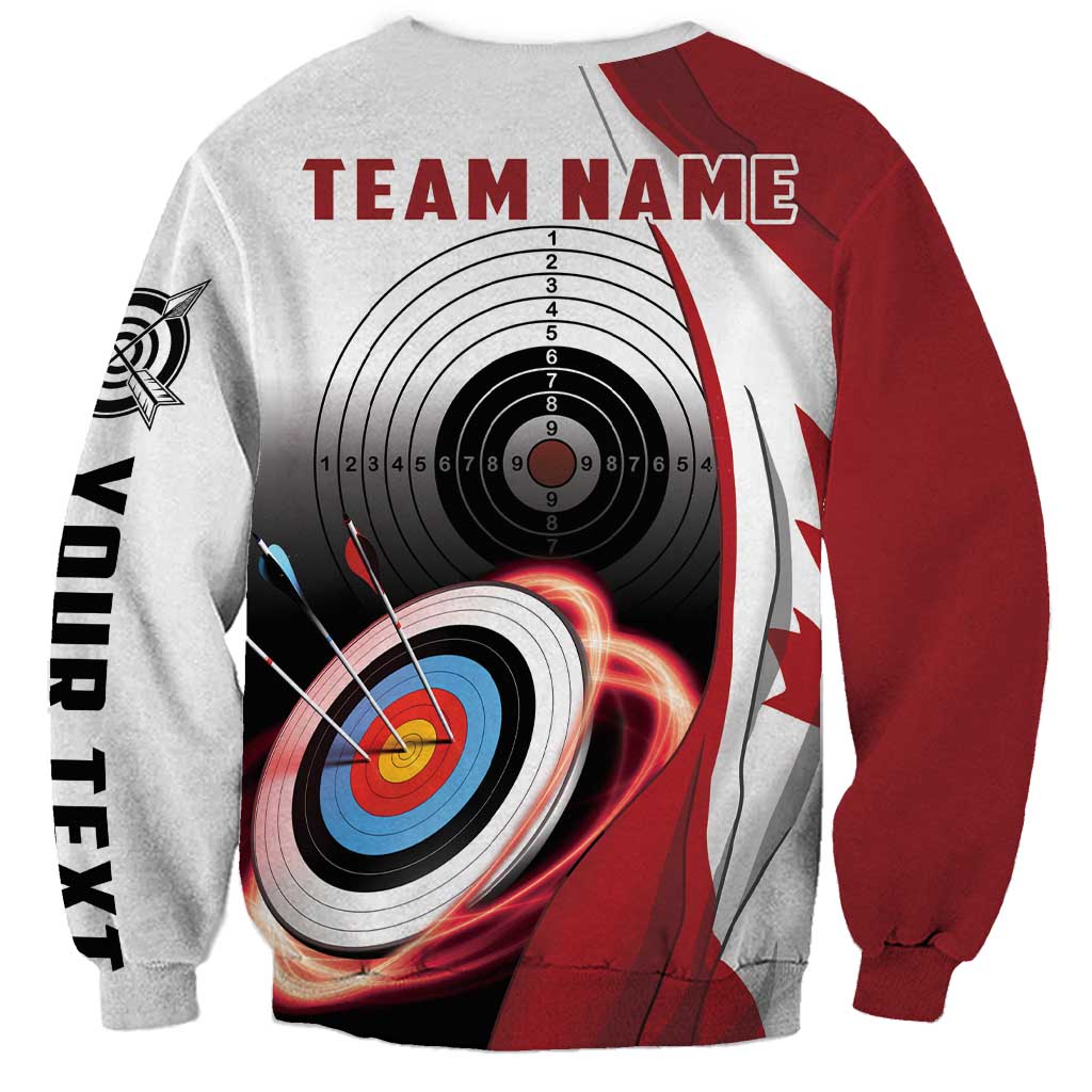 Personalized Canadian Flag Sweatshirt Canada Archery Target - Maple Leaf