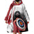 Personalized Canadian Flag Wearable Blanket Hoodie Canada Archery Target - Maple Leaf