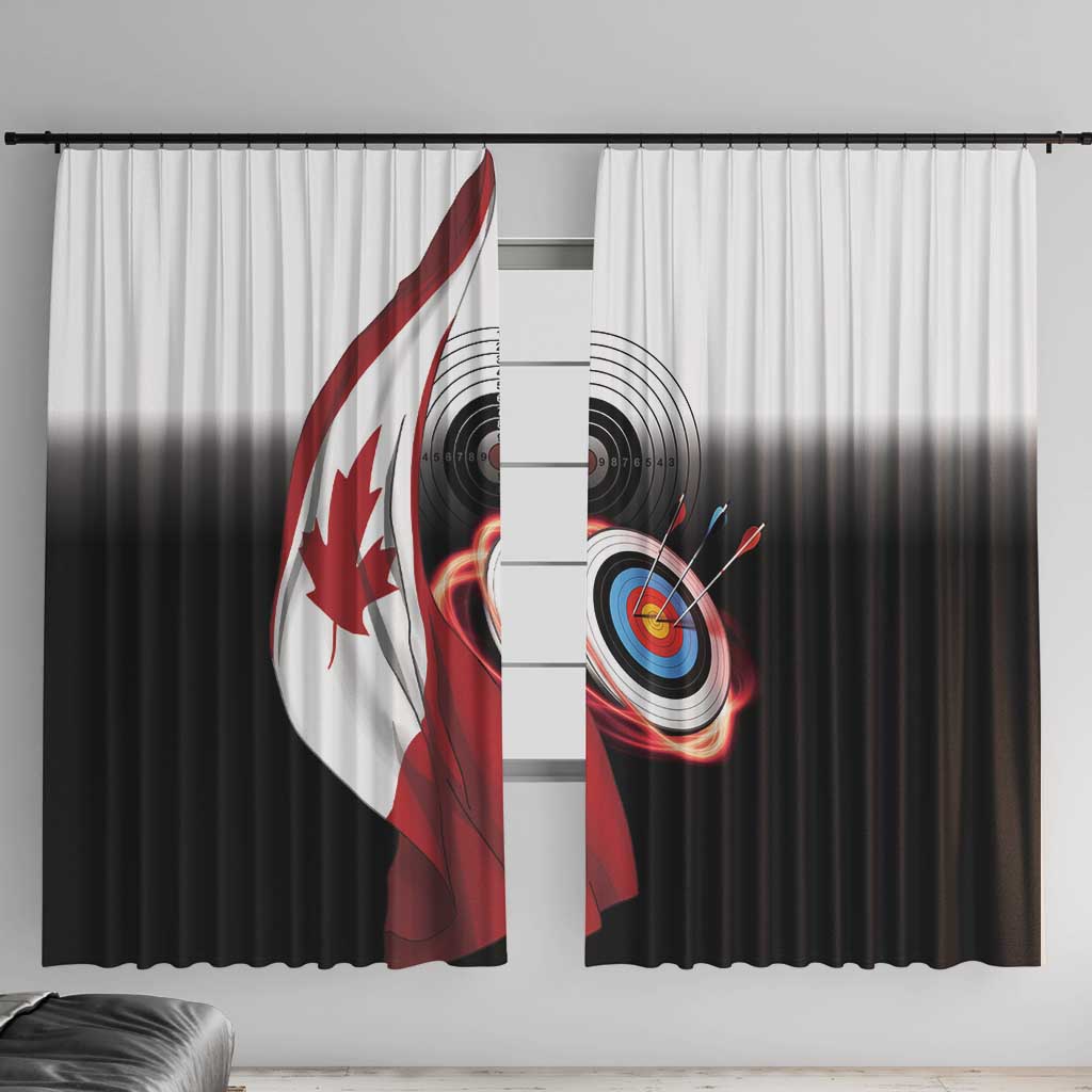 Canadian Flag Window Curtain Canada Archery Target - Maple Leaf