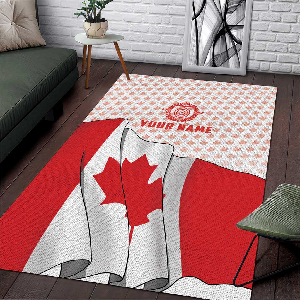 Personalized Canada Archery Area Rug Maple Leaf Canadian Flag